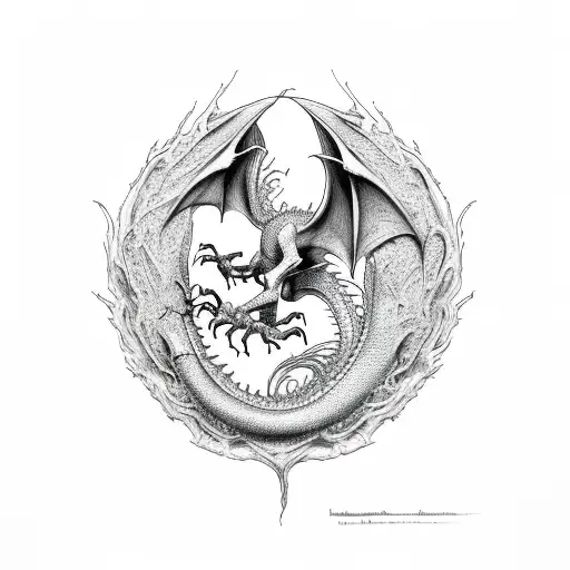 Dragon Climbing A Human Spine