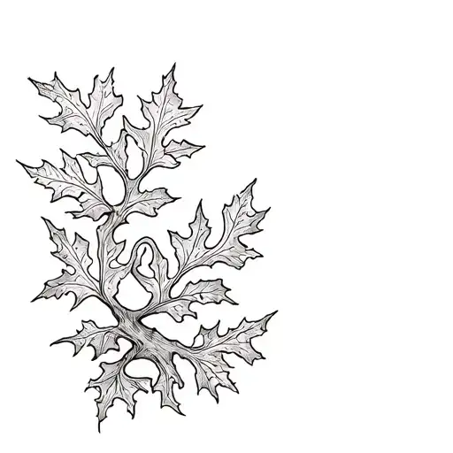 Gothic Prison Oak Leaves Growing