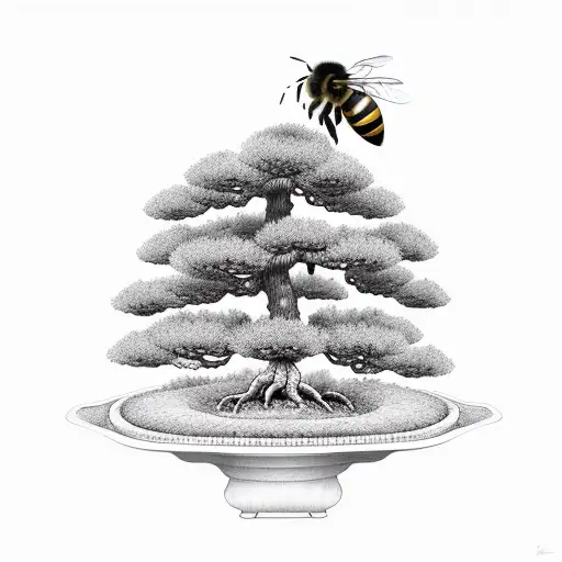 Bee Hive In A Bonsai Tree