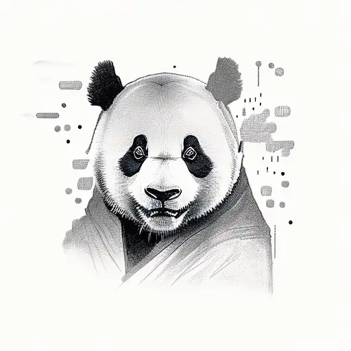 Panda Whith Text Saying Hello