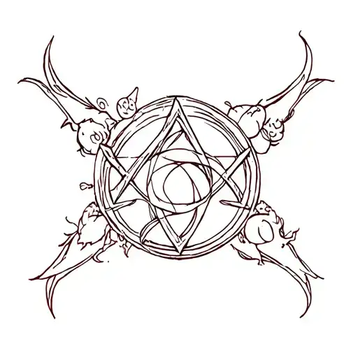 Witch Symbol Incorporating Elements