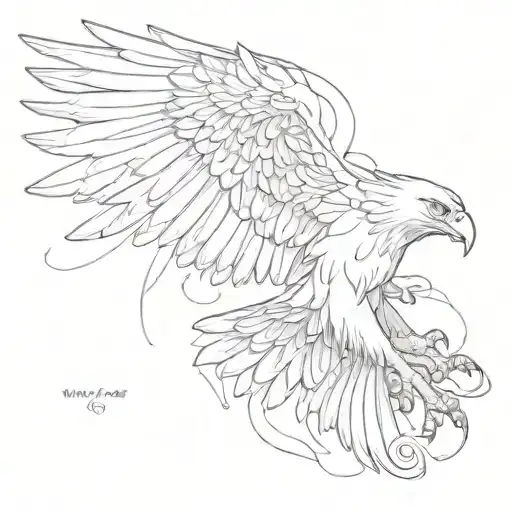 Eagle Spreading Wings With The Name Wayne On Wing