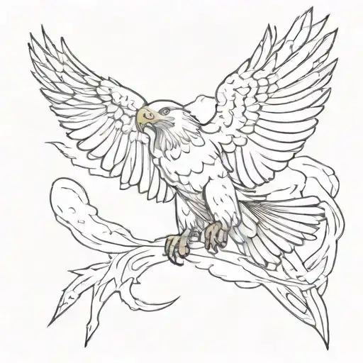 Eagle With The Name Wayne On Wing