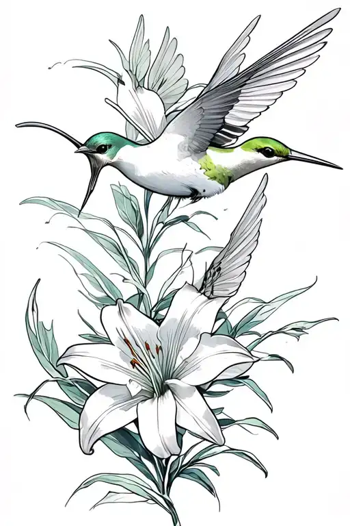 Lily Middle And 2 Humminbird