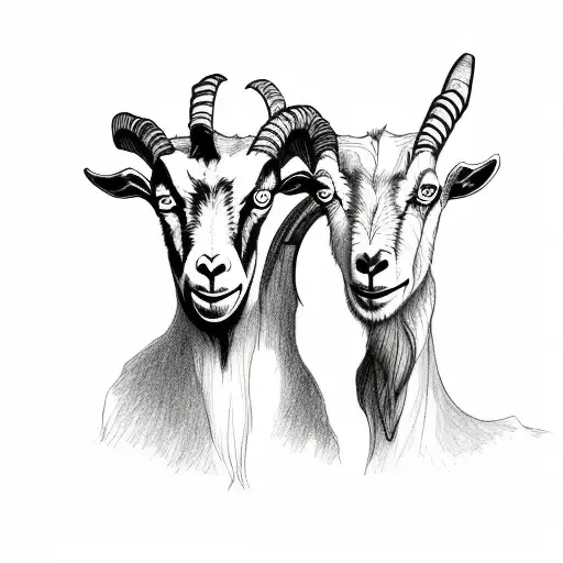 A Goat With Two Heads And One Body Where One Head Is Evil And The Other Is Good