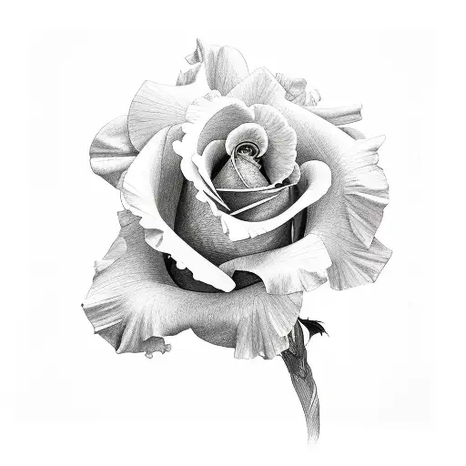 Rose Stem Crossed With Iris