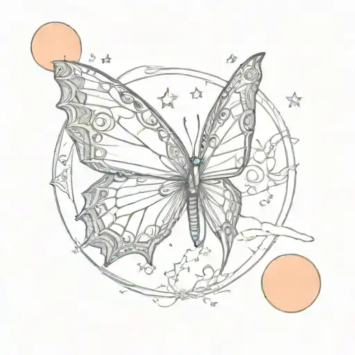 Butterfly And Moon