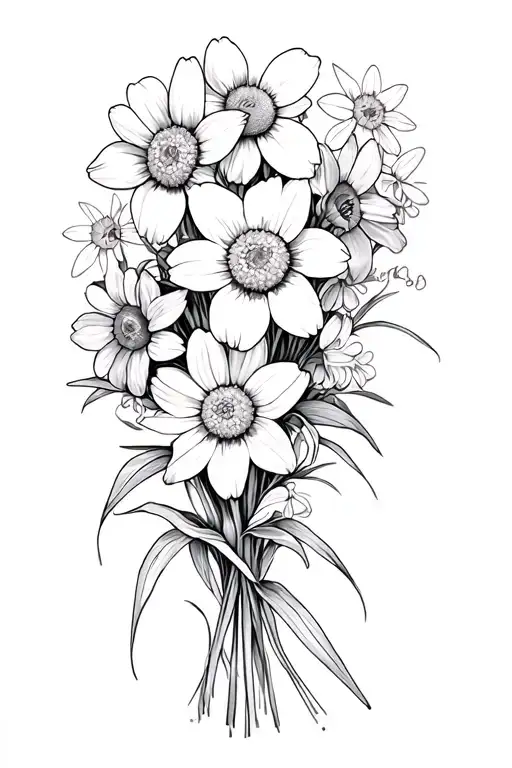 Daisy And Daffodil Flower Bouquet Arm Sleeve