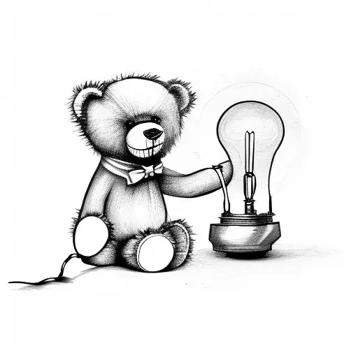 Teddy Bear With Lamp In Arm