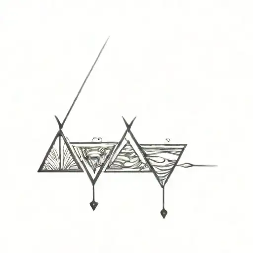 Three Triangles On A Black Background