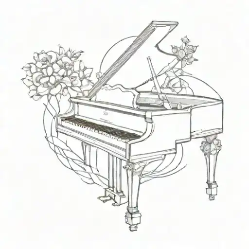 Combine A Guitar And A Piano Into A Unique Musical Instrument Tattoo Design