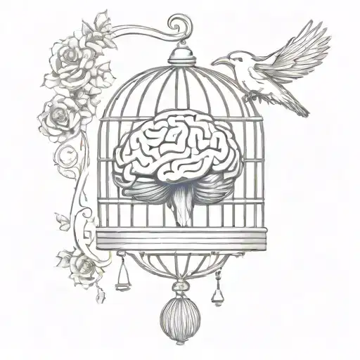 Human Brain In A Bird Cage