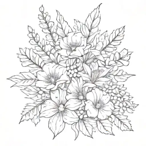 Flower Bouquet With June And December Birth Month Flowers