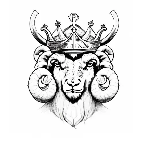 Aries Boy Ram With Half A Prince Crown