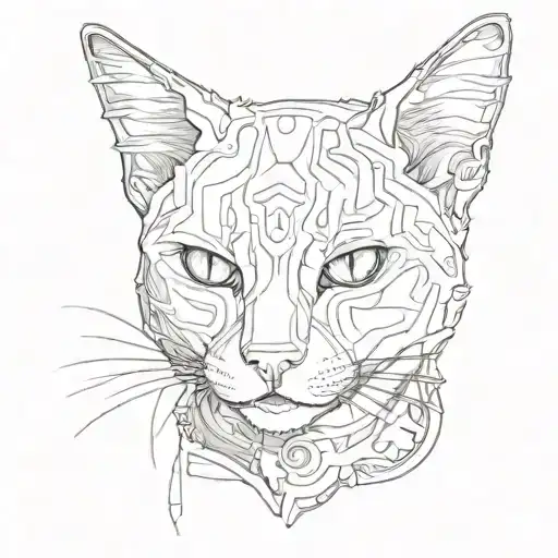 Create A Tattoo Design A Military With A Cat As A Companion