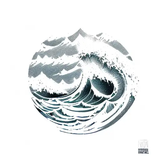 Ocean Wave And Mountain