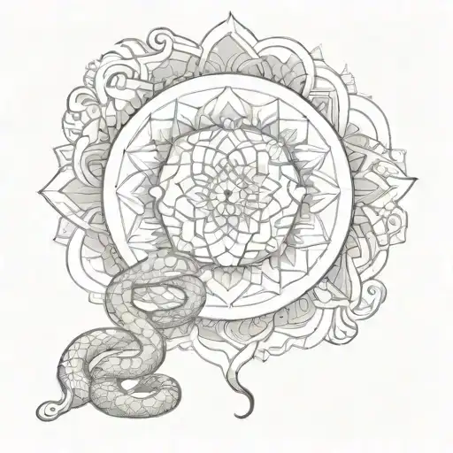 Combine The Elegance Of A Mandala With The Sleekness Of A Snake For A Unique And Mesmerizing