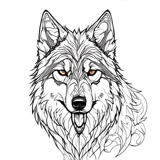 Stain Glass And Wolf