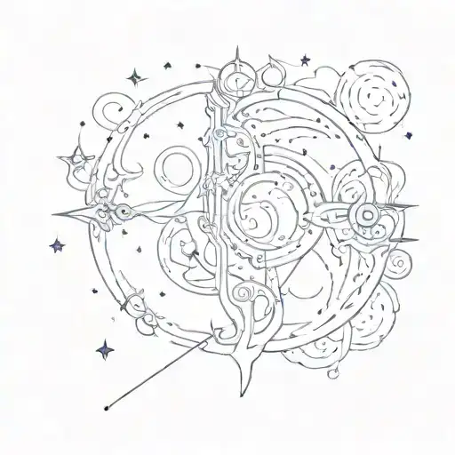 The Combination Of The Symbol Of The Constellation Gemini And Aquarius