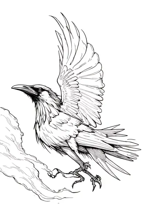Raven Flying