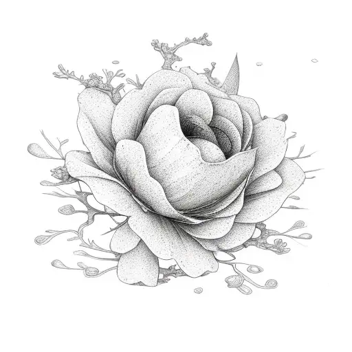 Thin Line Flowers Peach Blossoms Coral