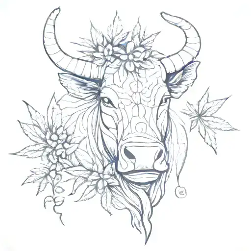 Bull With Marijuana Leaf Patterns