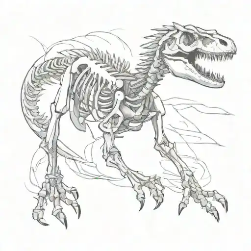 Velociraptor Skeleton Running Straight