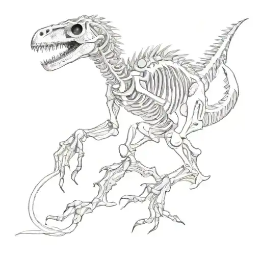 Velociraptor Skeleton Running Erect