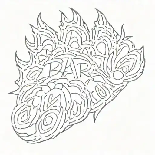 Bear Paw With The Words Bear Strong