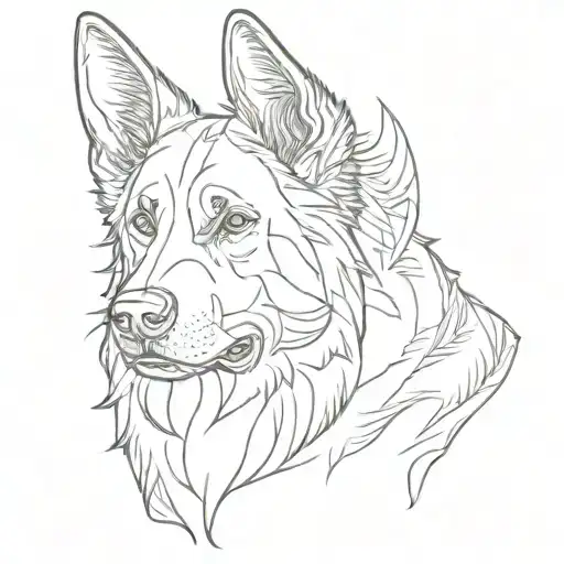German Shepherd Dog Outline