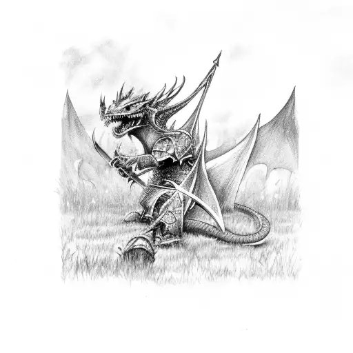 Sword Dragon Slayer From Berserk Stuck In Grass