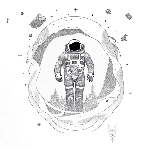 Astronaut Full Body With A Cola In The Hand And A Peg Leg