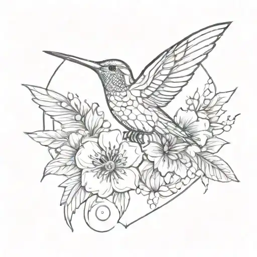 Hummingbird Flower Sun Heart