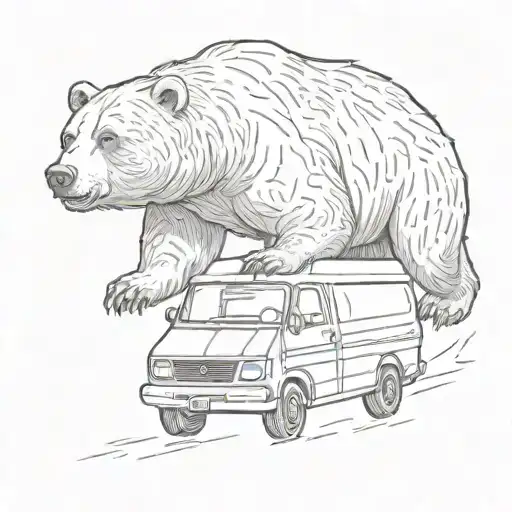 Bear Chasing A Van Driving