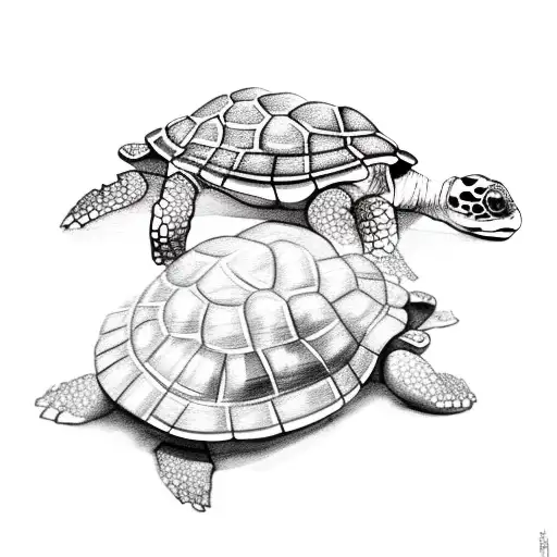 Baby Turtle And Baby Elephant