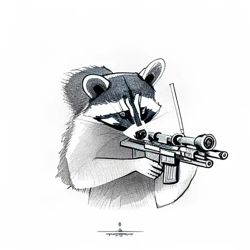 Racoon With A Sniper Rifle