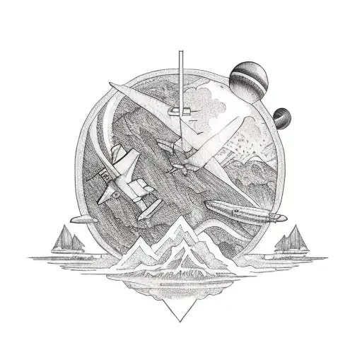 Travel Tattoo With A Plane