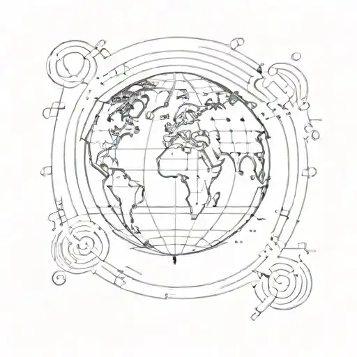 A Computer Science Themed Tattoo Featuring Binary Code Winding Around A Globe