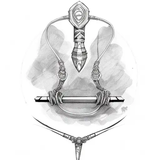 Black And White Nunchakus With Orange Ribbon