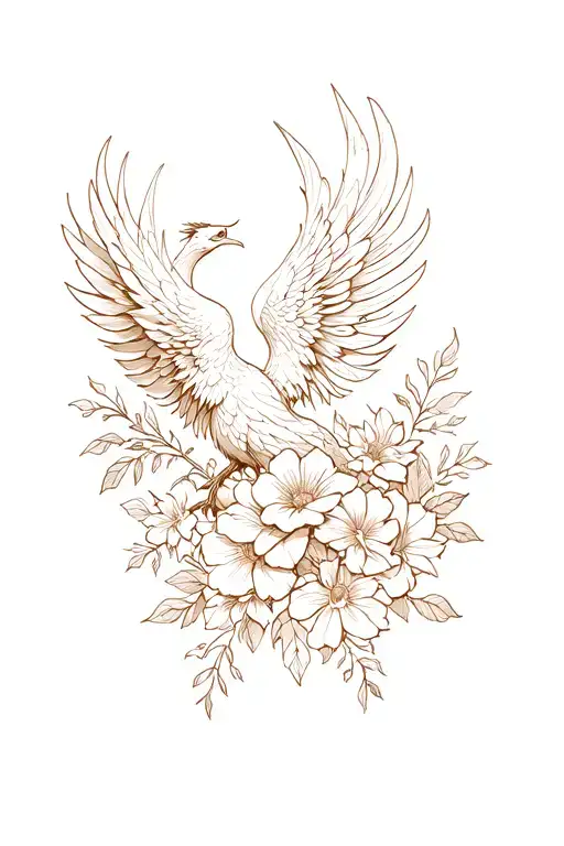 Flowers And Phoenix Rising