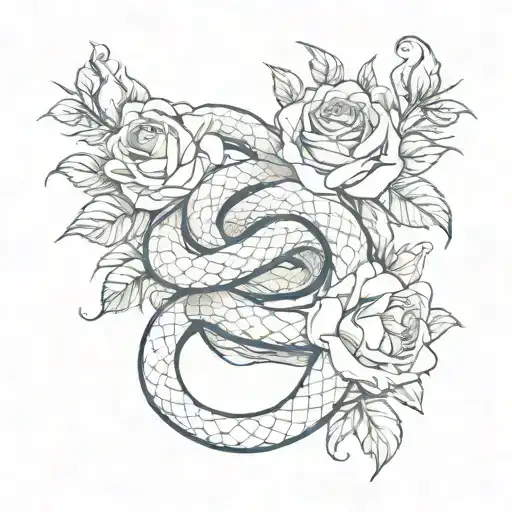 Snake And Roses For Your Back