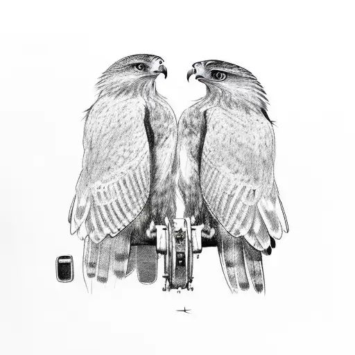 A Hawk With A Bass In Its Mouth And A License Plate In Its Talons