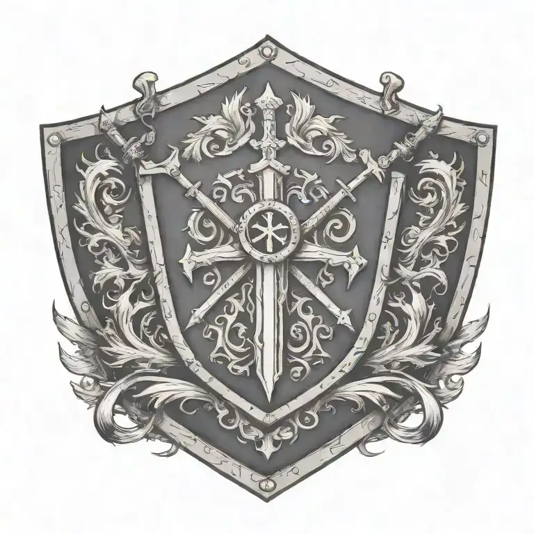 Shield Crossed Swords Cross
