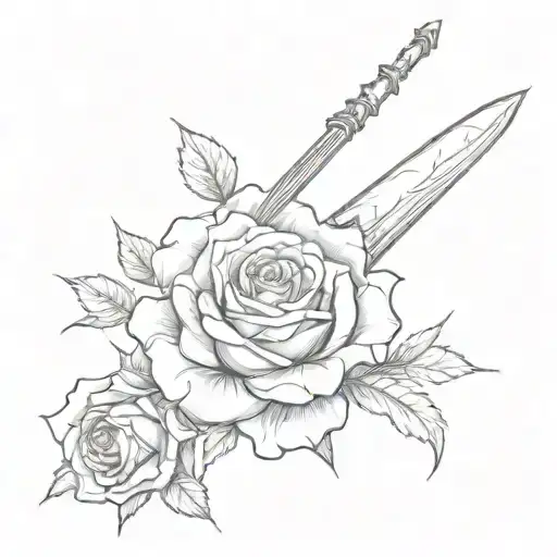 Rose And Long Sword Piercing