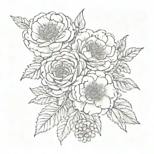 A Marigold And Violet Flower Bouquet With A Subtle Chalkboard Background