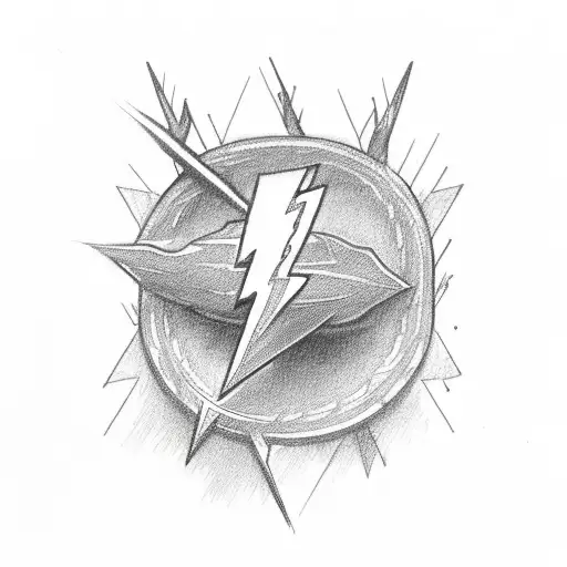 Small Lightning Bolt With The Word Amor With A Backwards R