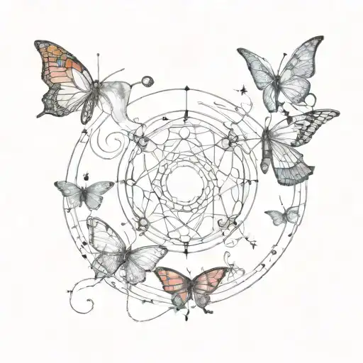 Southern Hemisphere Moon Phases Interwoven With Butterflies Symbolising Healing And Renewal