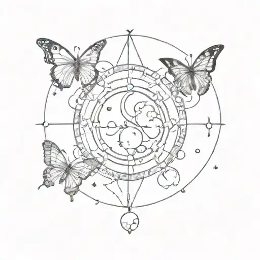 Vertical Southern Hemisphere Moon Phases Interwoven With Butterflies Symbolising Healing And Renewal