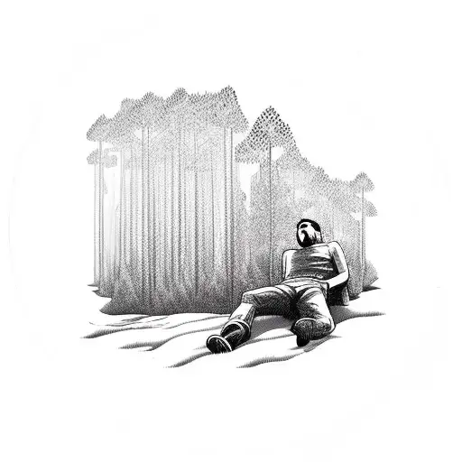Man Laying Down Watching The Forest The Forest Has Eye's