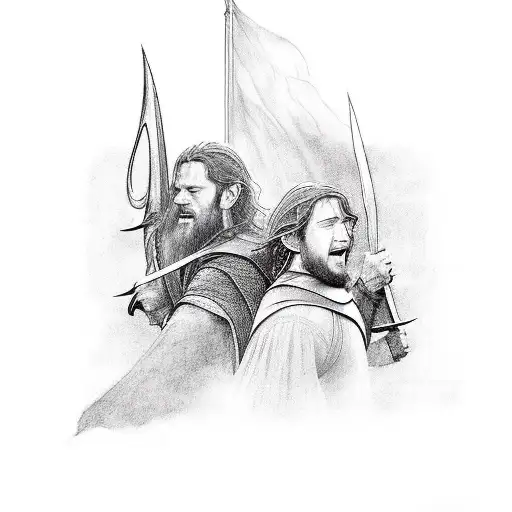 The Fellowship From Lord Of The Rings With A Quote From The Book